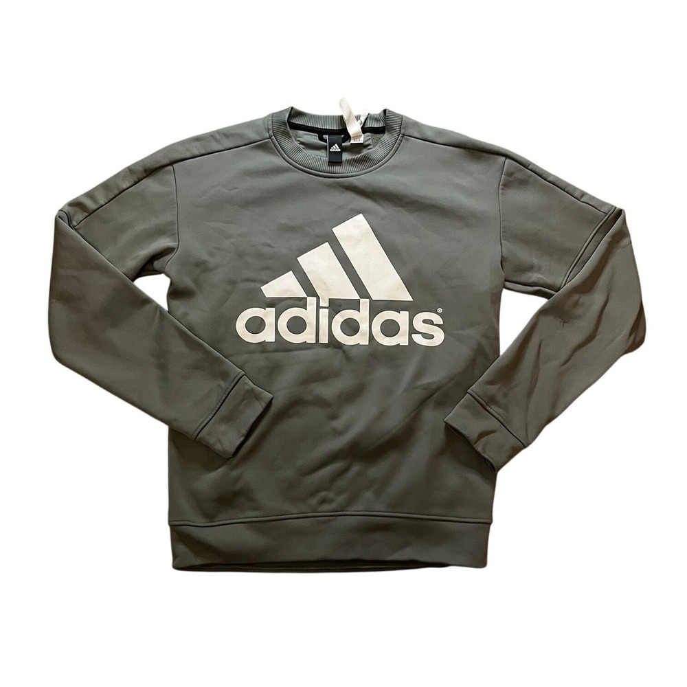 Adidas Climawarm Crewneck Sweatshirt Olive Green Mens Small BP9795